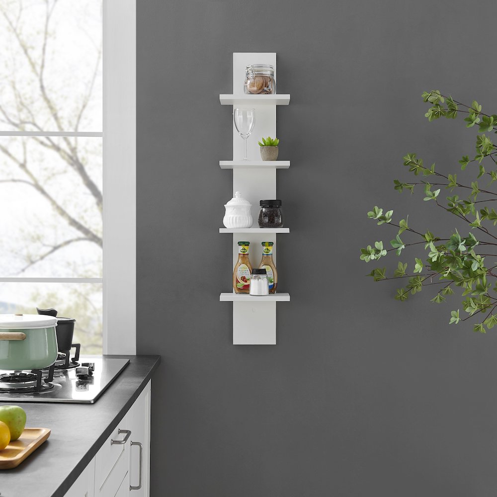 Arica Utility Column 4-Tier Spine Wall Shelves. Picture 6