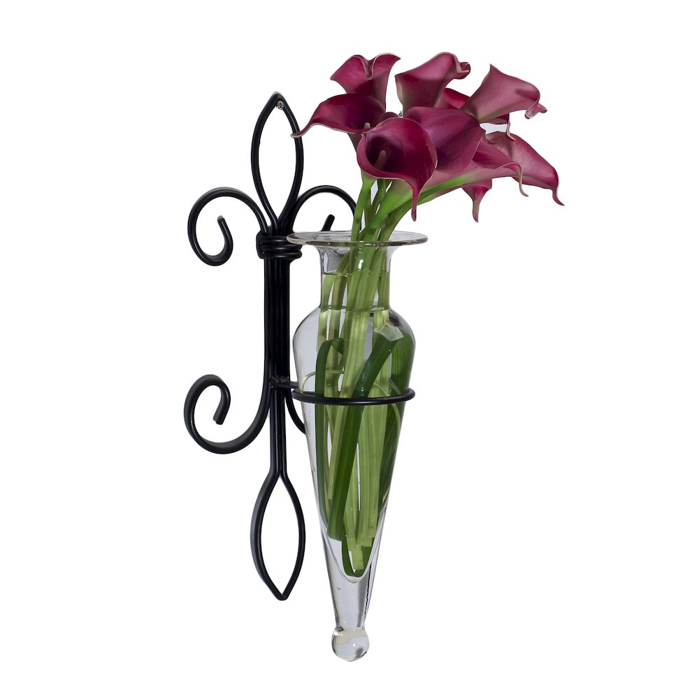 Amphora Vase on Fleur Lis Sconce Clear. Picture 9