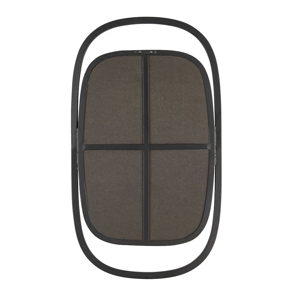 Sonya 29.6-inch Contemporary Rectangular Wall Mirror with Black Iron Frame. Picture 8