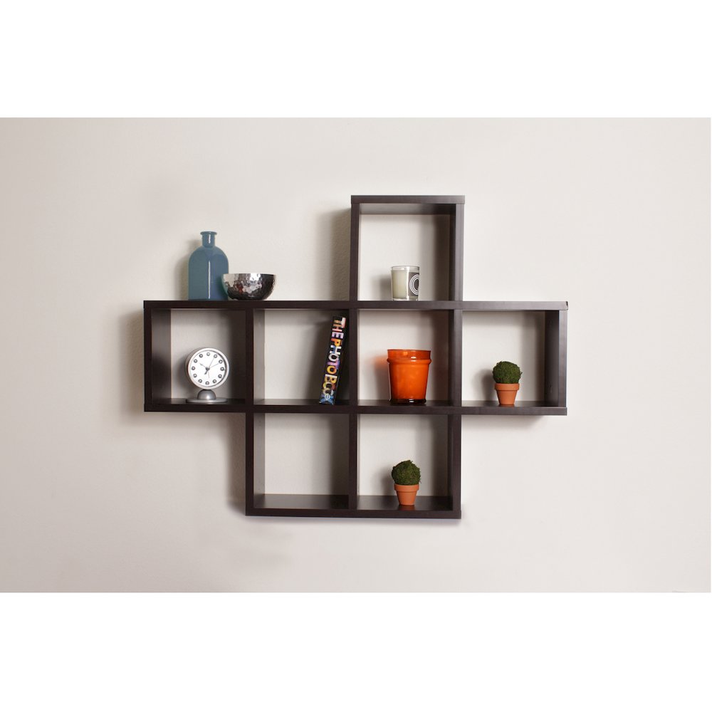 Cubby Laminated Walnut Veneer Shelving Unit. Picture 2