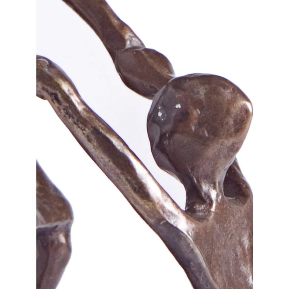 Mother Playing and Swinging Child Cast Bronze Sculpture Figurine. Picture 3