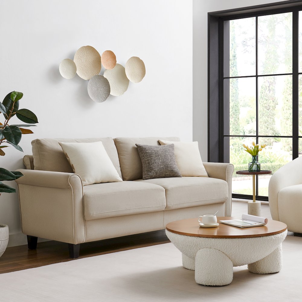 Savanna Multi-Color Earth Toned Connected Circle Plate Metal Wall Art. Picture 5