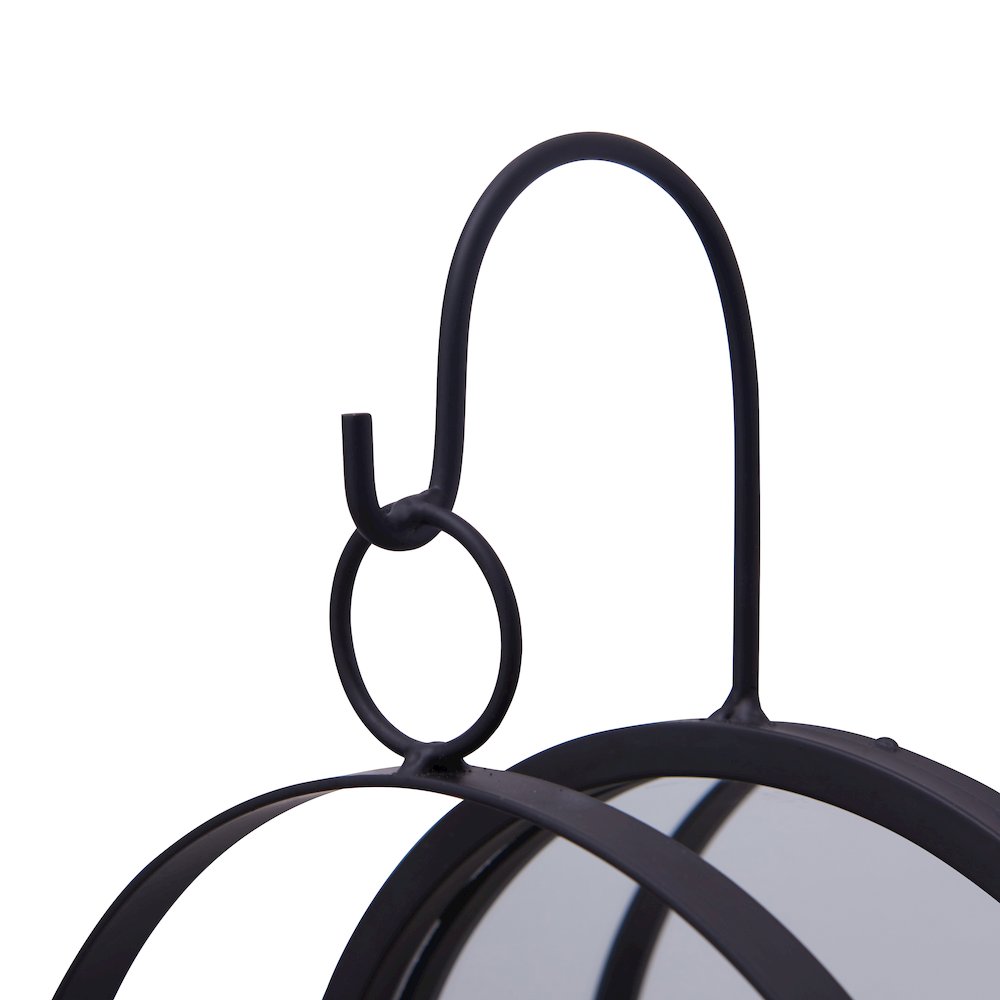 Round Wrought Iron Pillar Candle Sconce with Mirror – Wall Candleholder. Picture 6