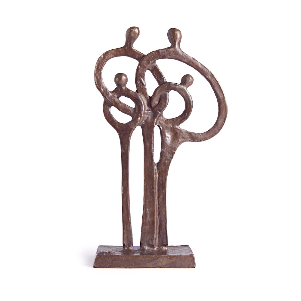Family of 4 Ring of Love Cast Bronze. Picture 1
