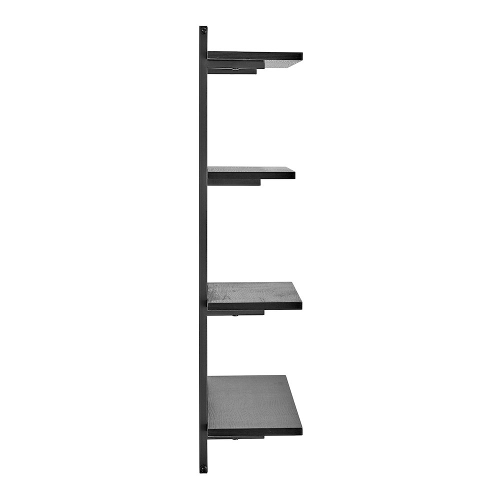 Rhodes 4 Tier Windowsill Wall Shelf with Black Metal Frame Black MDF Shelves. Picture 8