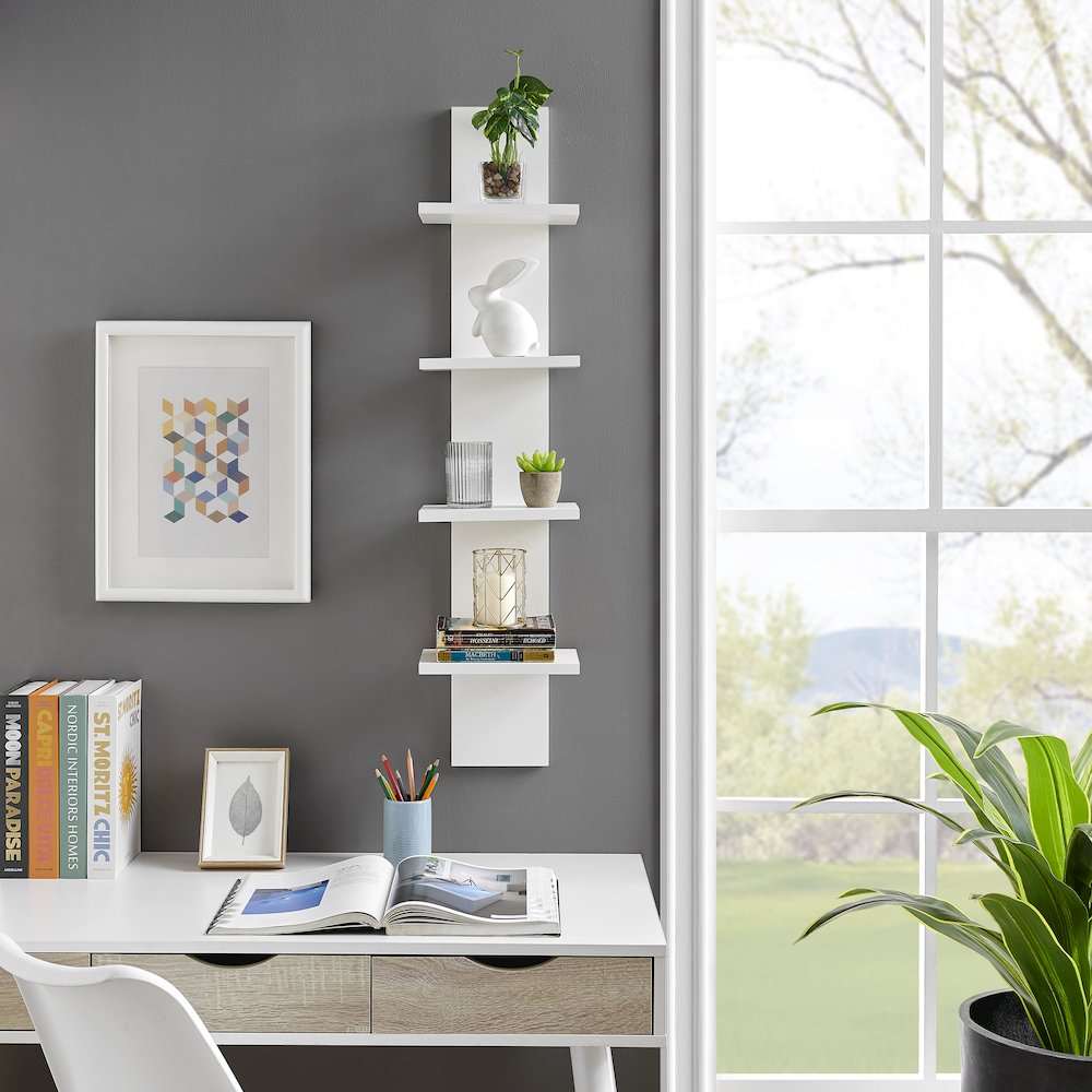 Arica Utility Column 4-Tier Spine Wall Shelves. Picture 3