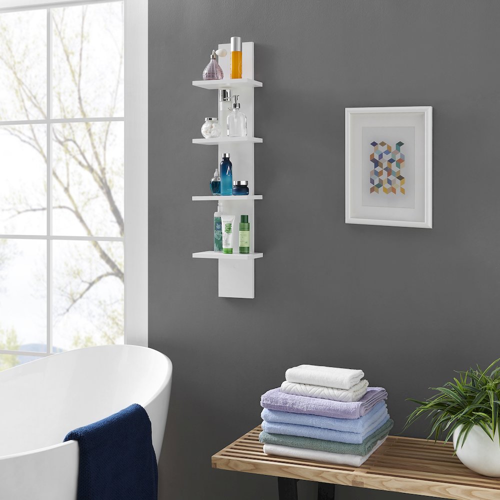 Arica Utility Column 4-Tier Spine Wall Shelves. Picture 9