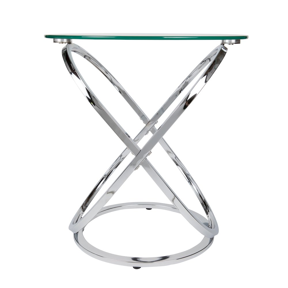 Galaxy Chrome and Tempered Glass Round End Table. Picture 8