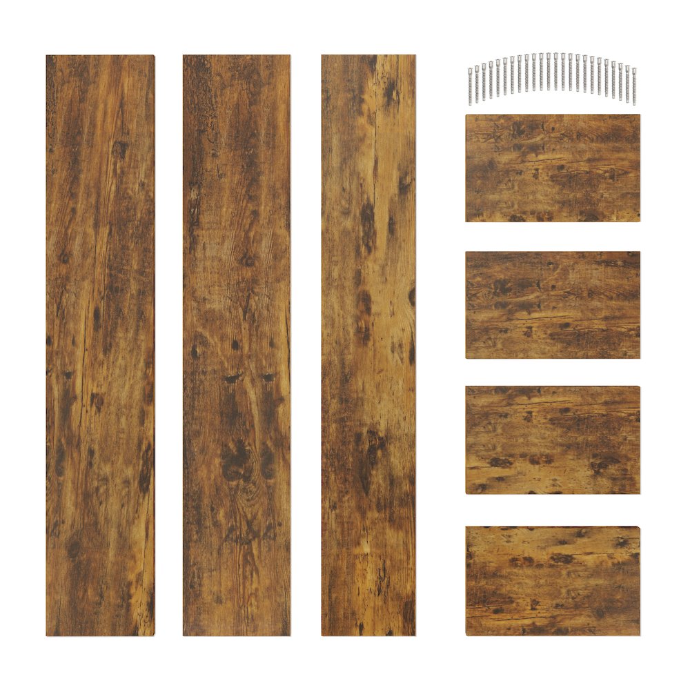 Rustic Triple Cubed Floating Cubby Shelf with Ledge - Aged Wood. Picture 7