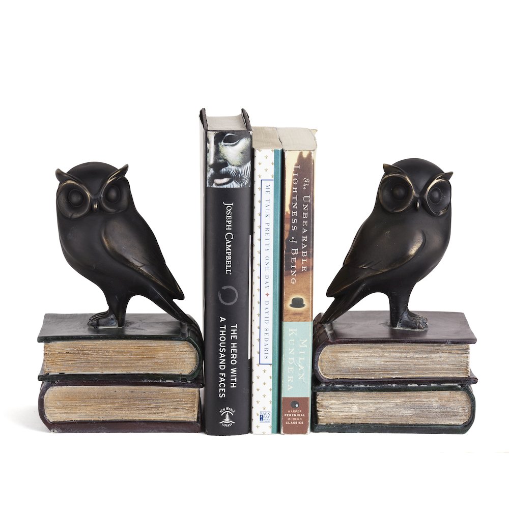 Owl on Books Bookend Set. Picture 1