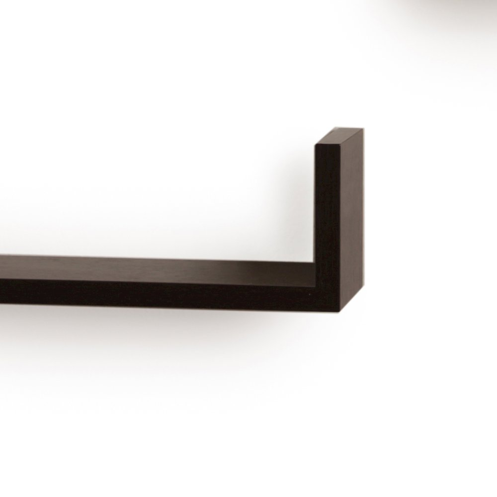 Floating 'U' Laminated Walnut Veneer Shelves (Set of 3). Picture 3