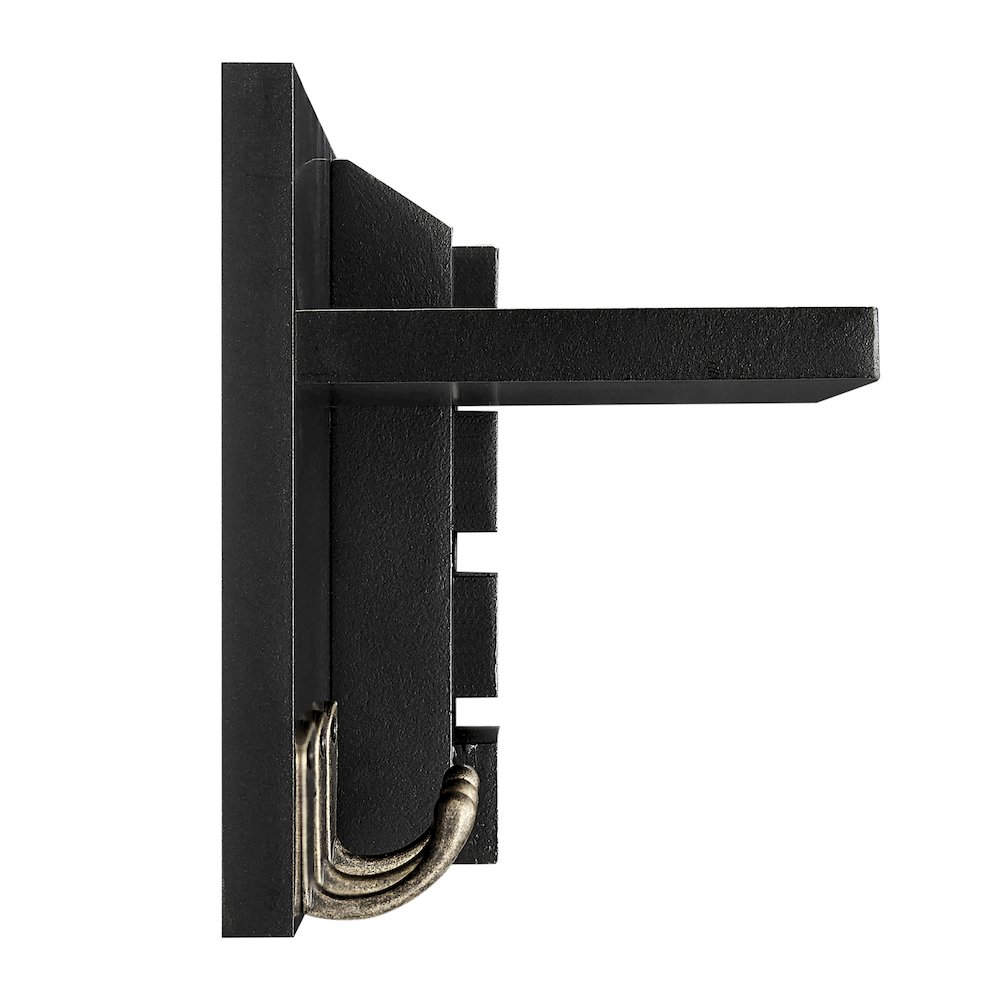 Utility Shelf with Pocket and Hanging Hooks - Black. Picture 11