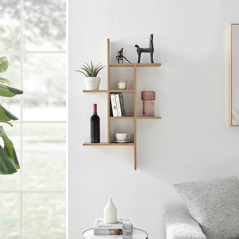 Cantilever Cubby Wall Shelf – Horizontal or Vertical - Chestnut. Picture 3