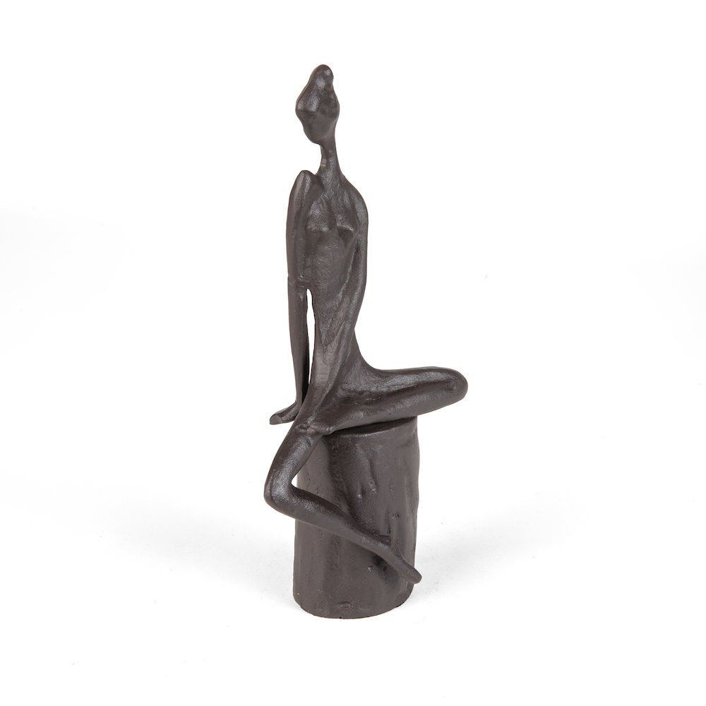 Woman in Reflection Cast Iron Sculpture. Picture 5