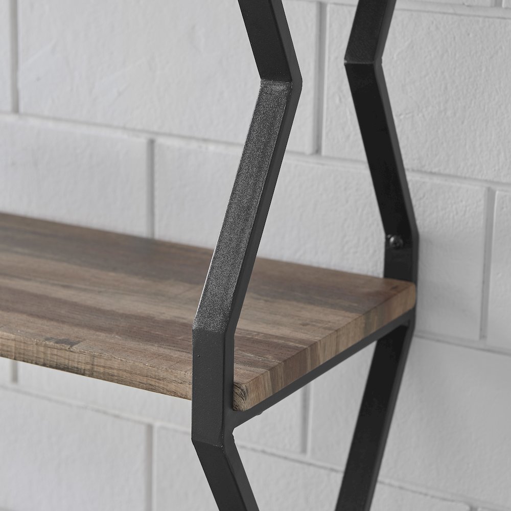 Rustic Industrial 3-Tier Zigzag Floating Wall Shelf. Picture 4