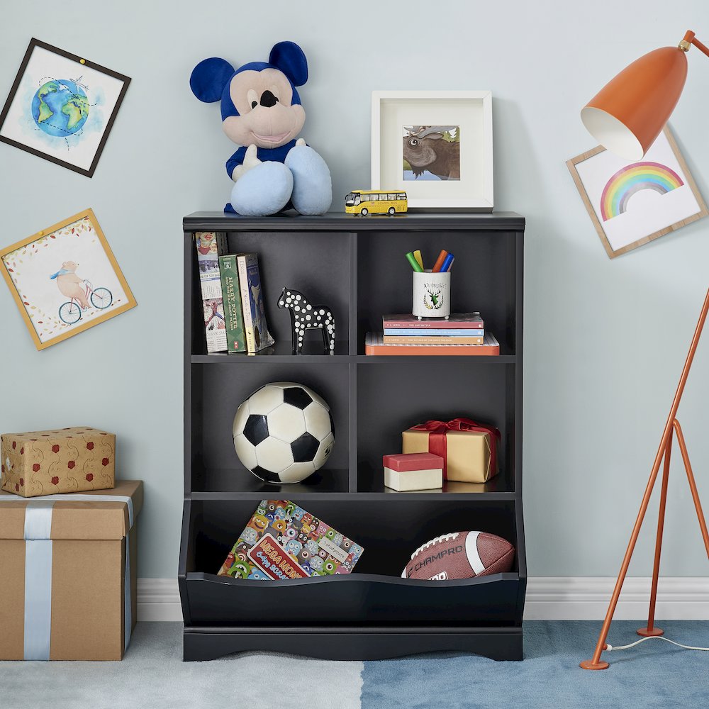 Multi-Cubby Storage Cabinet - Black. Picture 7