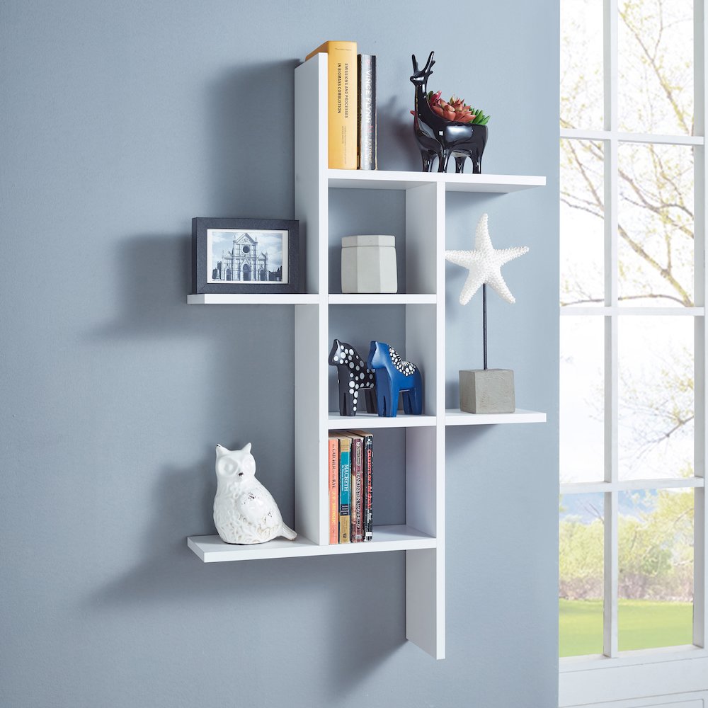 Cantilever Wall Shelf - White. Picture 2