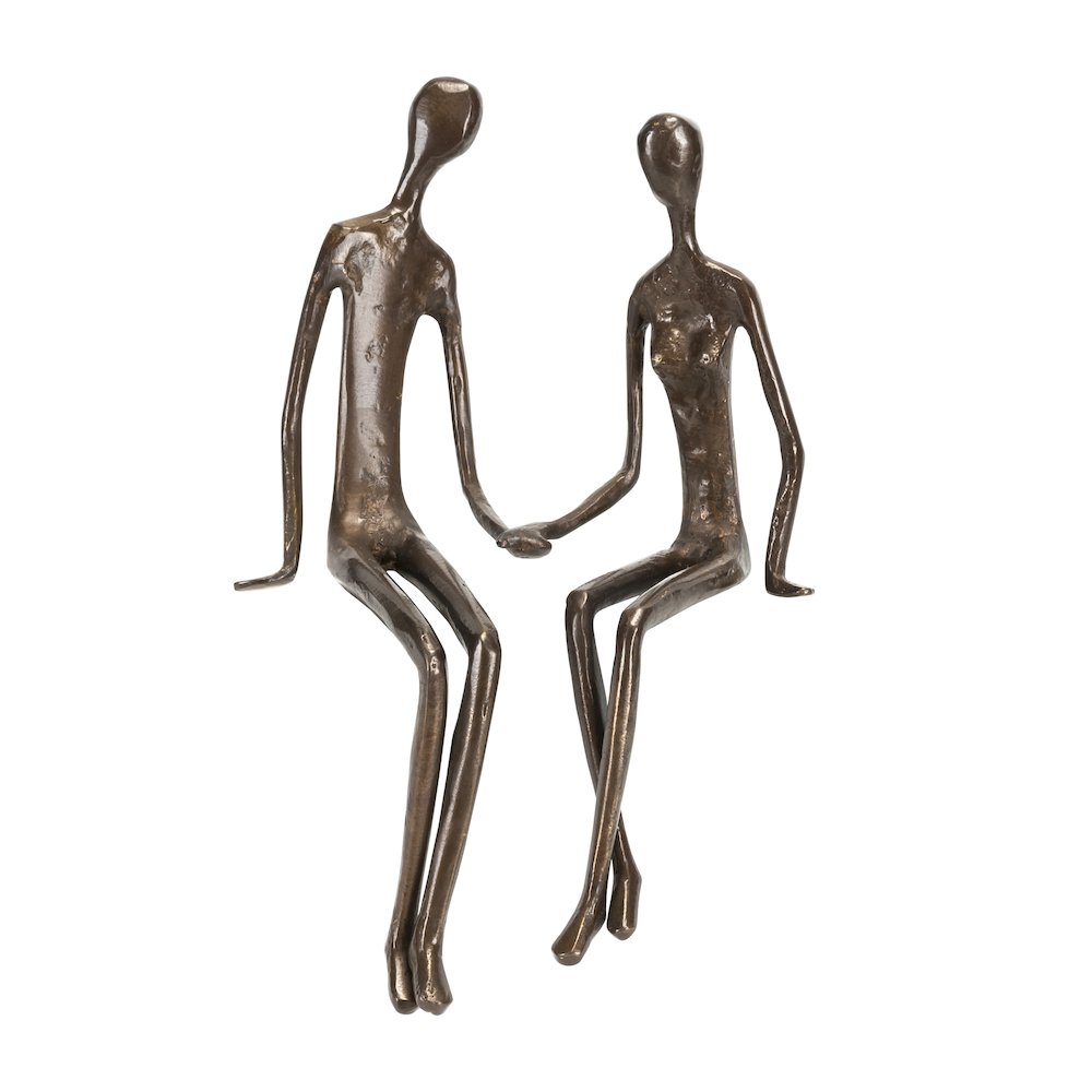 Sitting Couple Cast Bronze. Picture 1