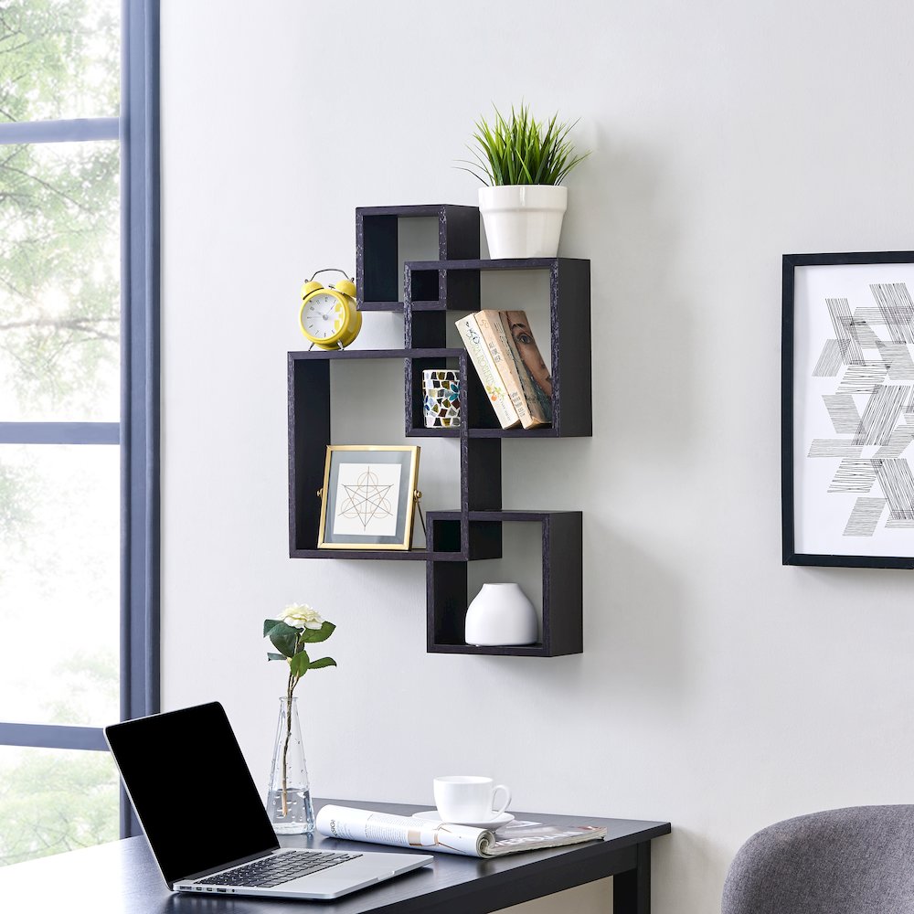 Intersecting Cube Shelves - Black. Picture 4
