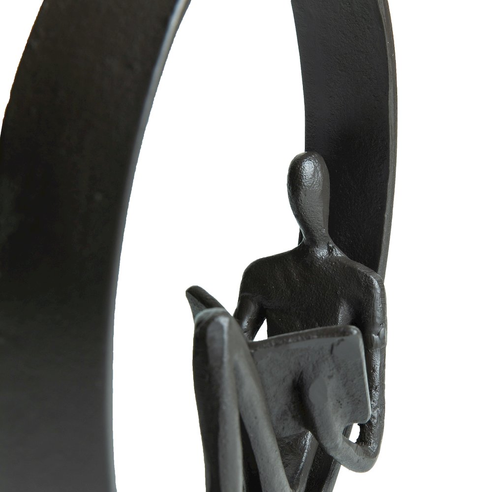 Encircled Male & Female Reader Cast Iron Sculpture Statue Set of 2. Picture 7