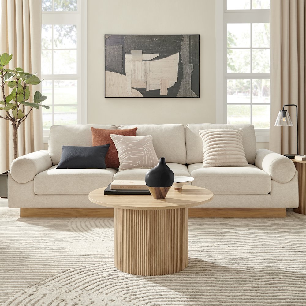 Milo Canteen Asymmetrical Modern Two Tone Tabletop Vase - Black and Walnut. Picture 5