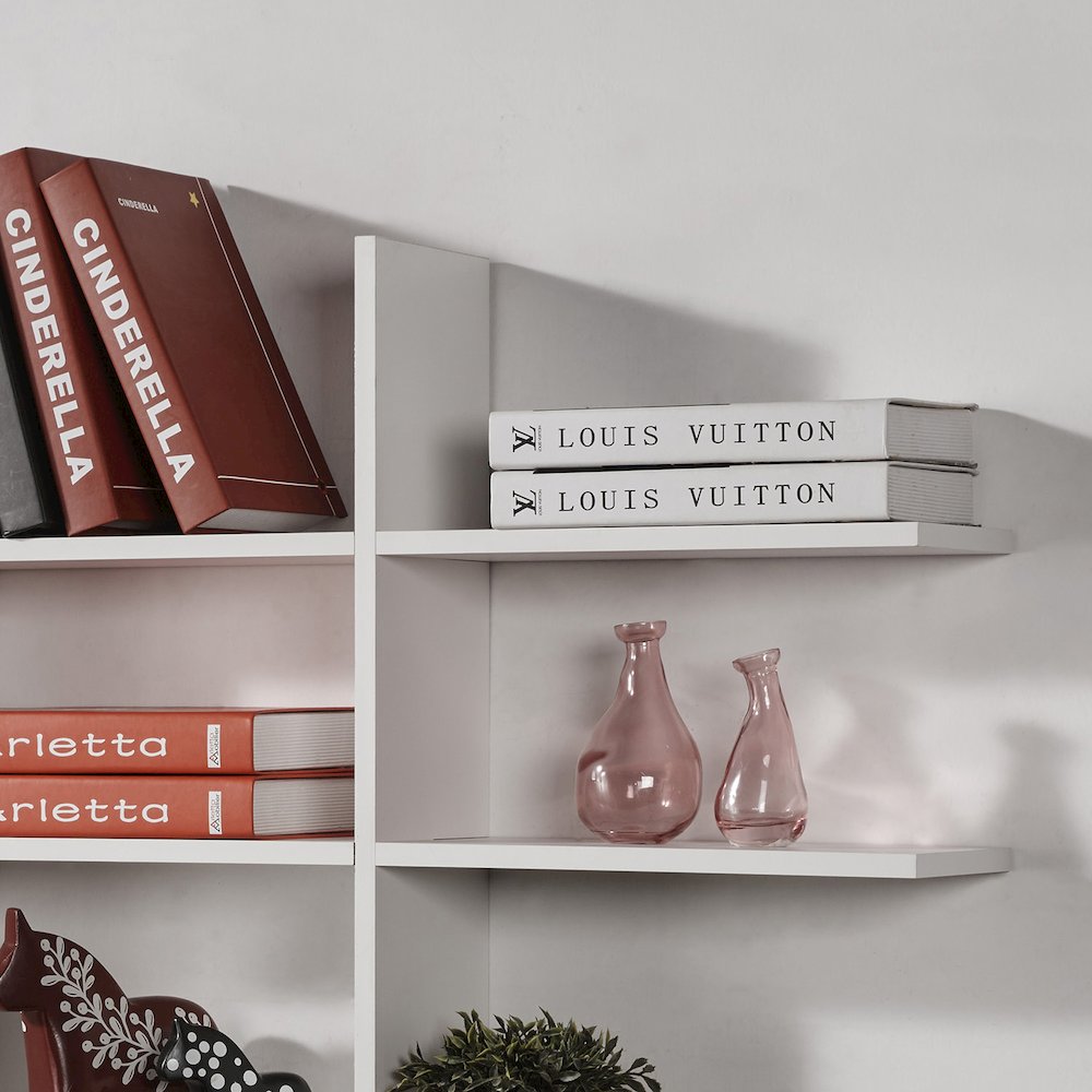 Five Level Asymmetric Shelf - White. Picture 3