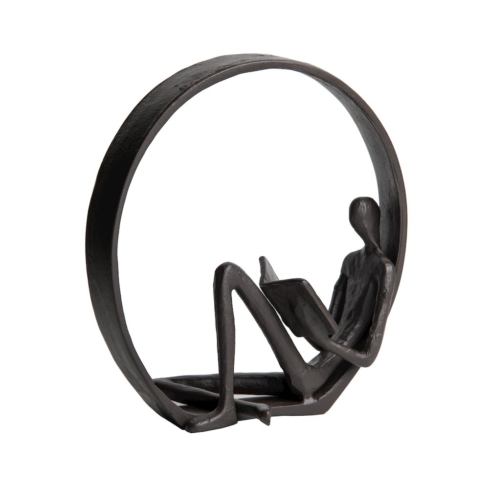 Encircled Reader Iron Sculpture. Picture 9