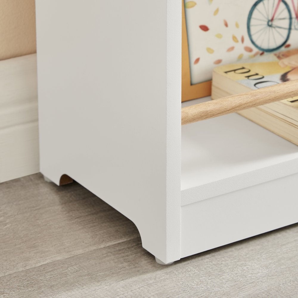 Steiner White 3-Tier Kids Book Magazine Freestanding Bookcase - Wood-Toned Rods. Picture 10