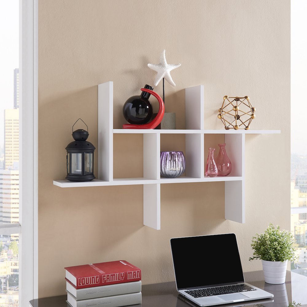 Cantilever Wall Shelf - White. Picture 3