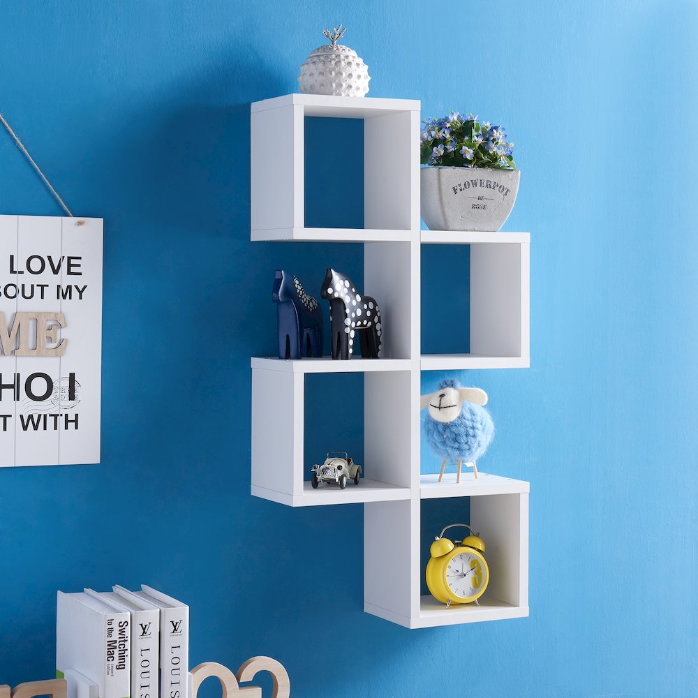 Cubby Chessboard Wall Shelf – White. Picture 2