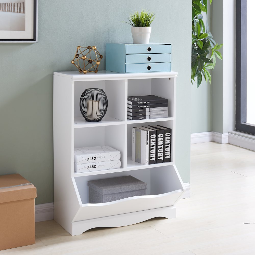 Multi-Cubby Storage Cabinet - White. Picture 4