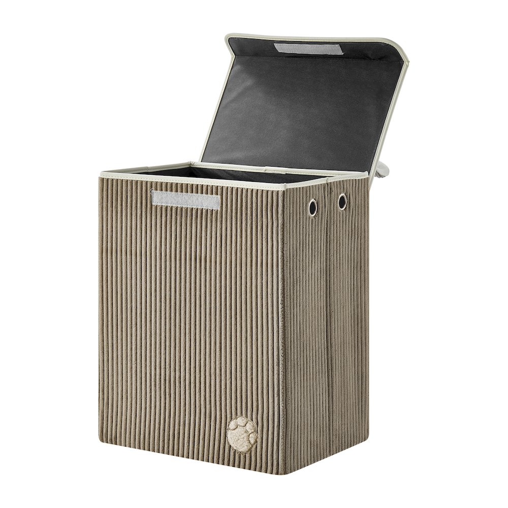 Collapsible Folding Corduroy Kids Plush Laundry Hamper Toy Storage Gray Elephant. Picture 10
