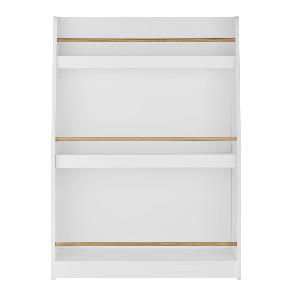 Steiner White 3-Tier Kids Book Magazine Freestanding Bookcase - Wood-Toned Rods. Picture 1