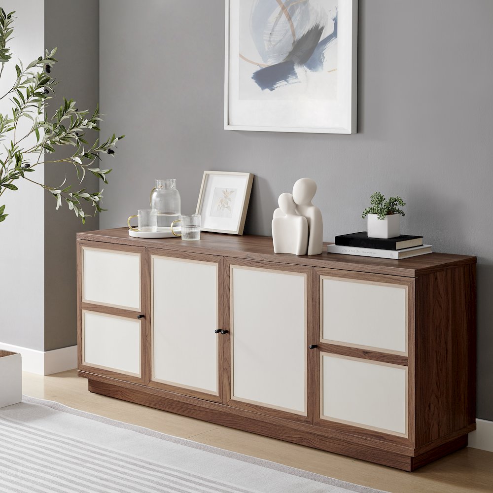 Hans Cream Abstract Nesting Two Piece Couple Matte Ceramic Sculpture Figure Set. Picture 4