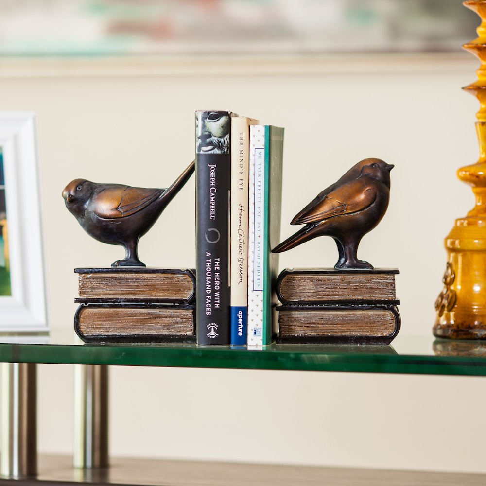 Birds on Books Bookend Set. Picture 2