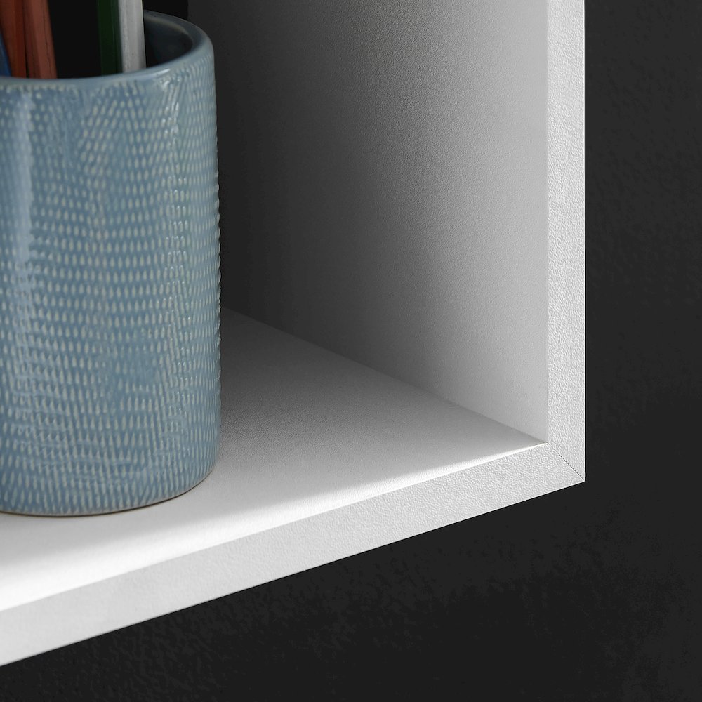 Blocchetto Intersecting Cubes Wall Shelf - Horizontal/Vertical - White. Picture 8