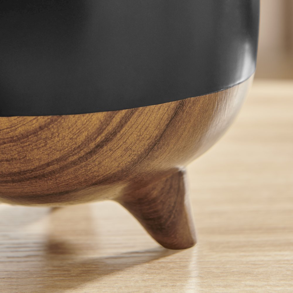 Milo Mortar 2 Tone Flower Pot Planter Cachepot Set of 2 Sizes - Black and Walnut. Picture 6