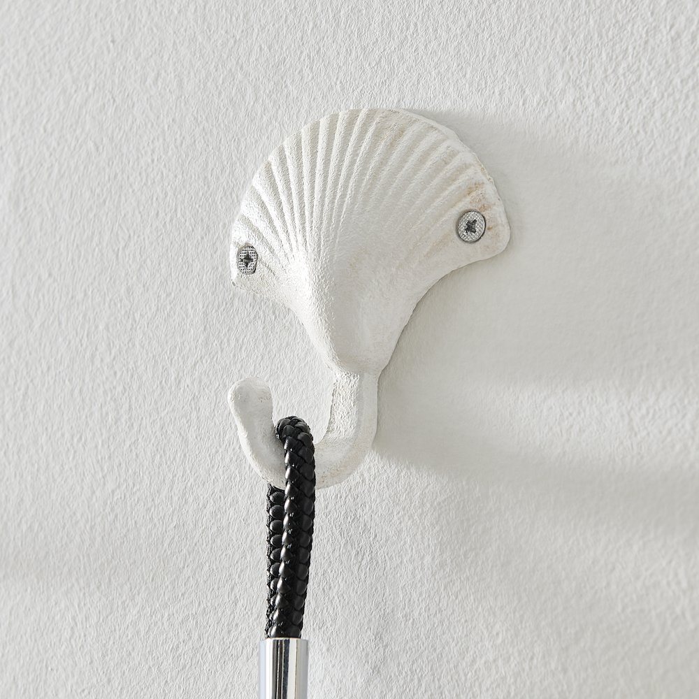 White Iron Nautical Decorative Wall Hook Set of 3 - Seashell, Crab, Seahorse. Picture 5