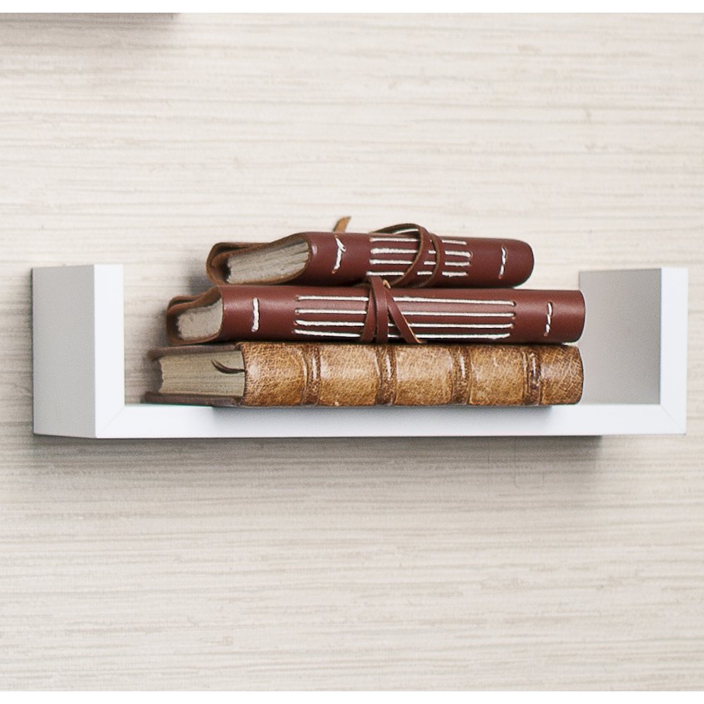 Floating 'U' Laminated White Shelves (Set of 3). Picture 5