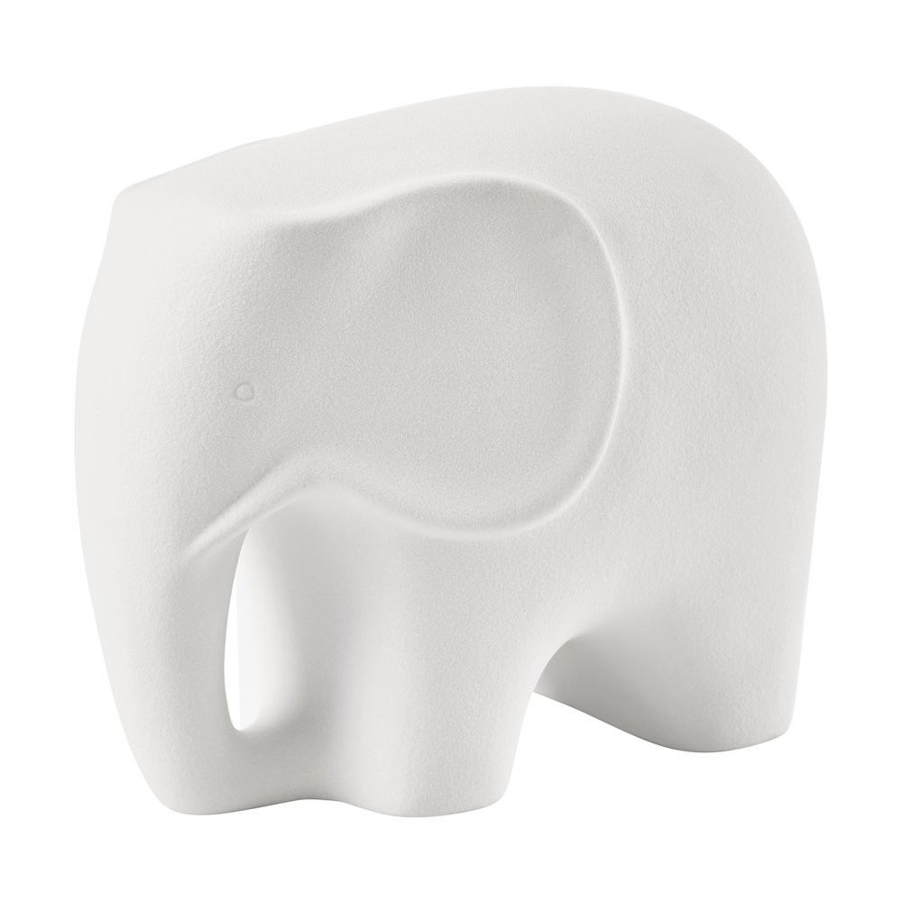 Abstract Minimalist Elephant Decorative Accent Matte Ceramic Sculpture Figure. Picture 1