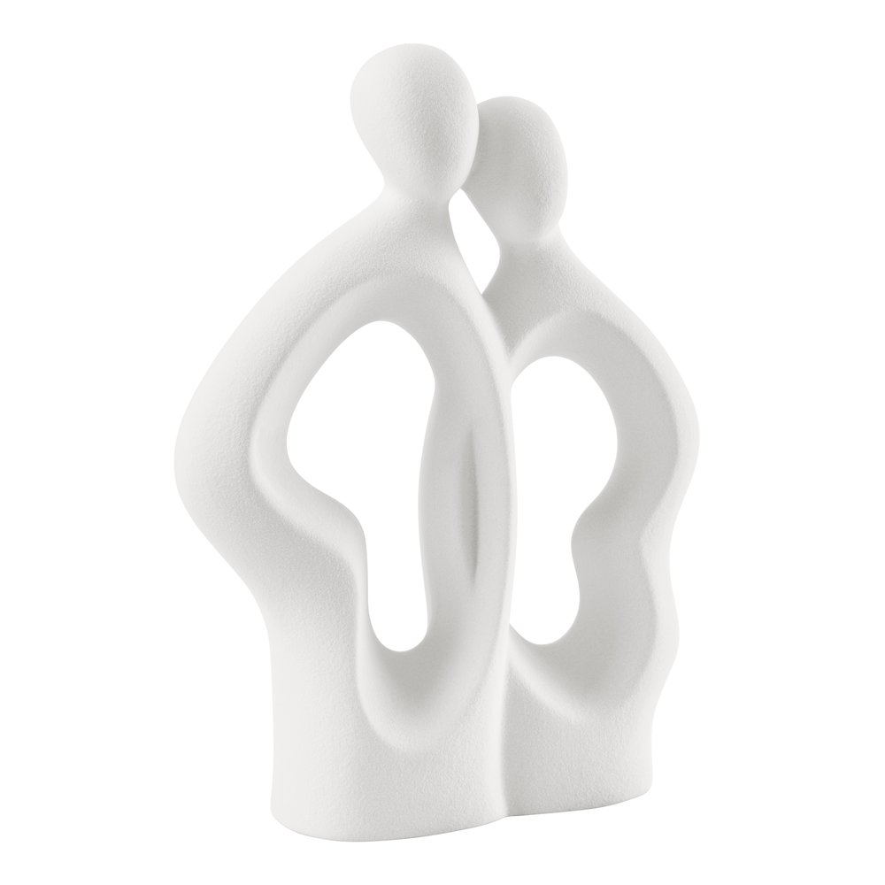Abstract Embrace Couple Decorative Accent Matte Ceramic Sculpture Figure. Picture 6