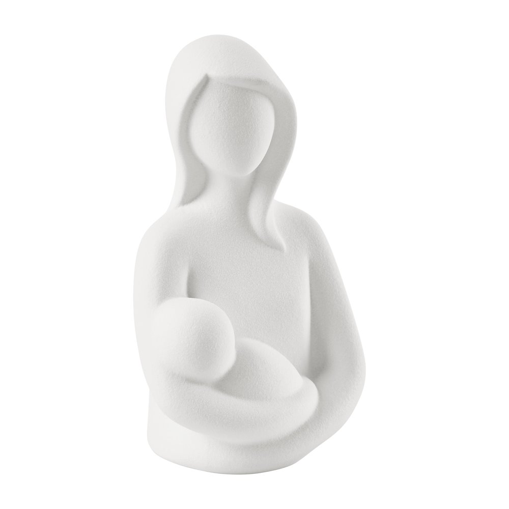 Abstract Mother Holding Baby Decorative Accent Matte Ceramic Sculpture Figure. Picture 6