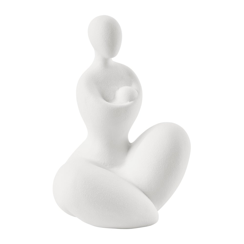 Abstract Mother Embracing Child Decorative Accent Matte Ceramic Sculpture Figure. Picture 6