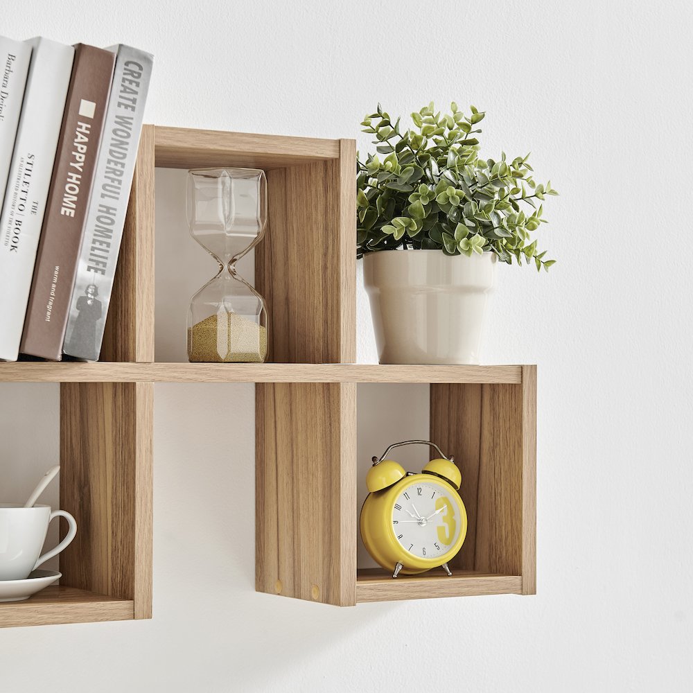 Cubby Chessboard Wall Shelf – Horizontal or Vertical - Chestnut. Picture 9