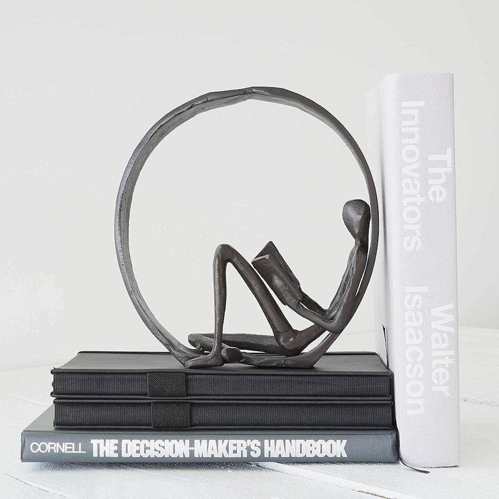 Encircled Reader Iron Sculpture. Picture 7