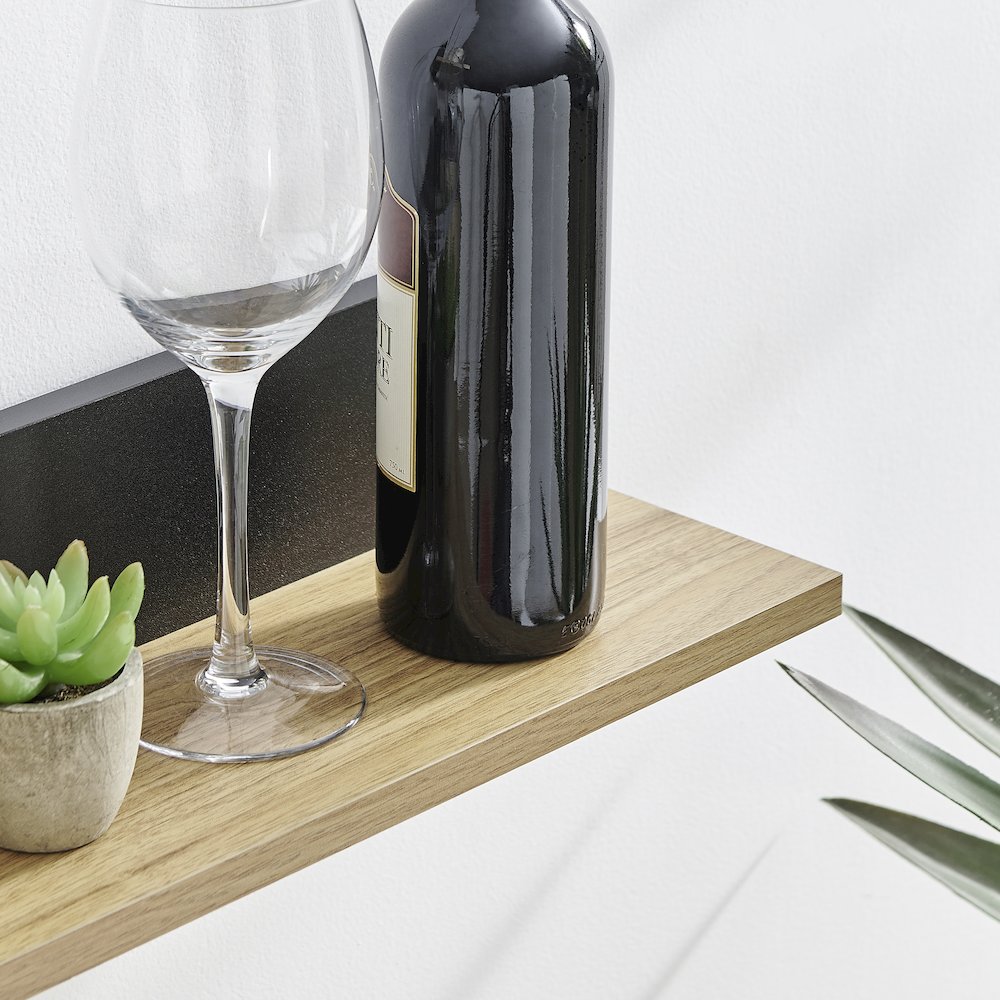 Repose Display Photo Ledge Shelf Set of 2 - Black/Chestnut. Picture 9