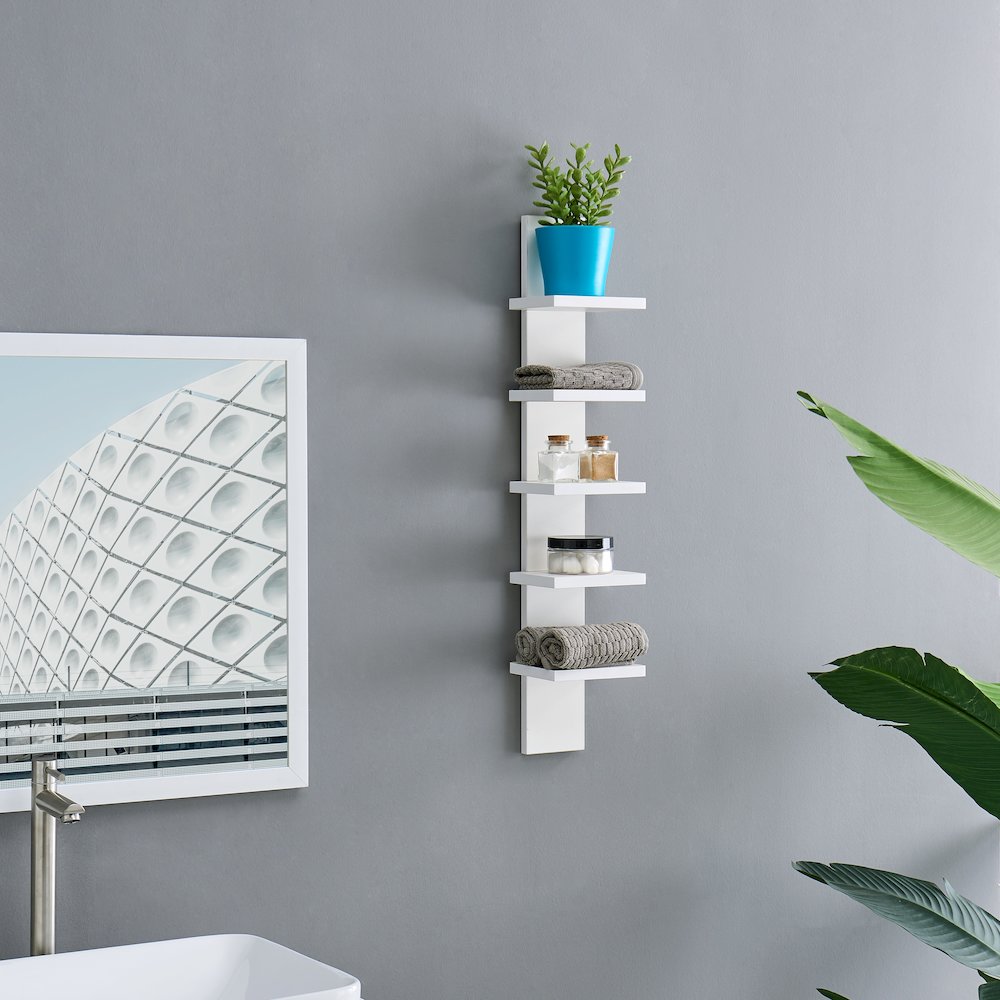Utility Column Spine Wall Shelves - White. Picture 6