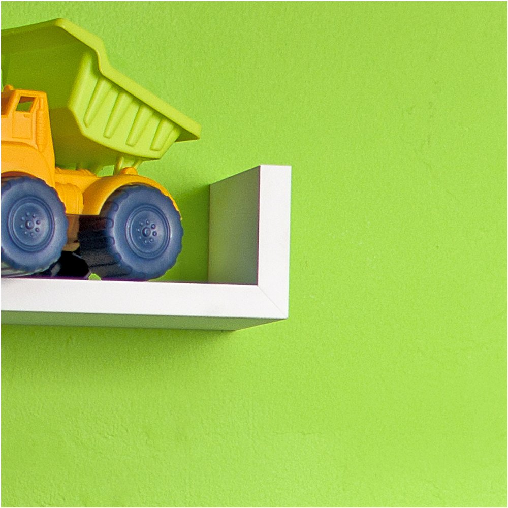 Floating 'U' Laminated White Shelves (Set of 3). Picture 6