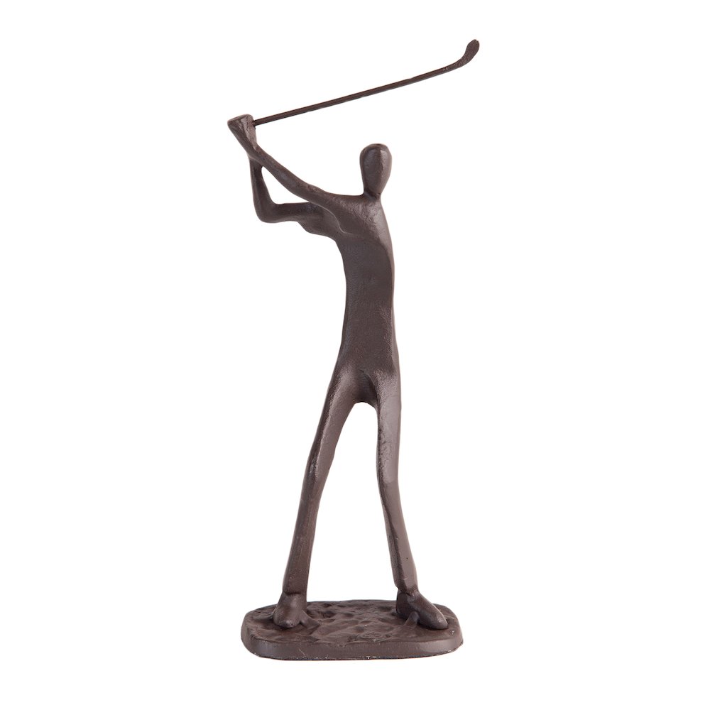 Golfer Cast Iron Sculpture. Picture 1