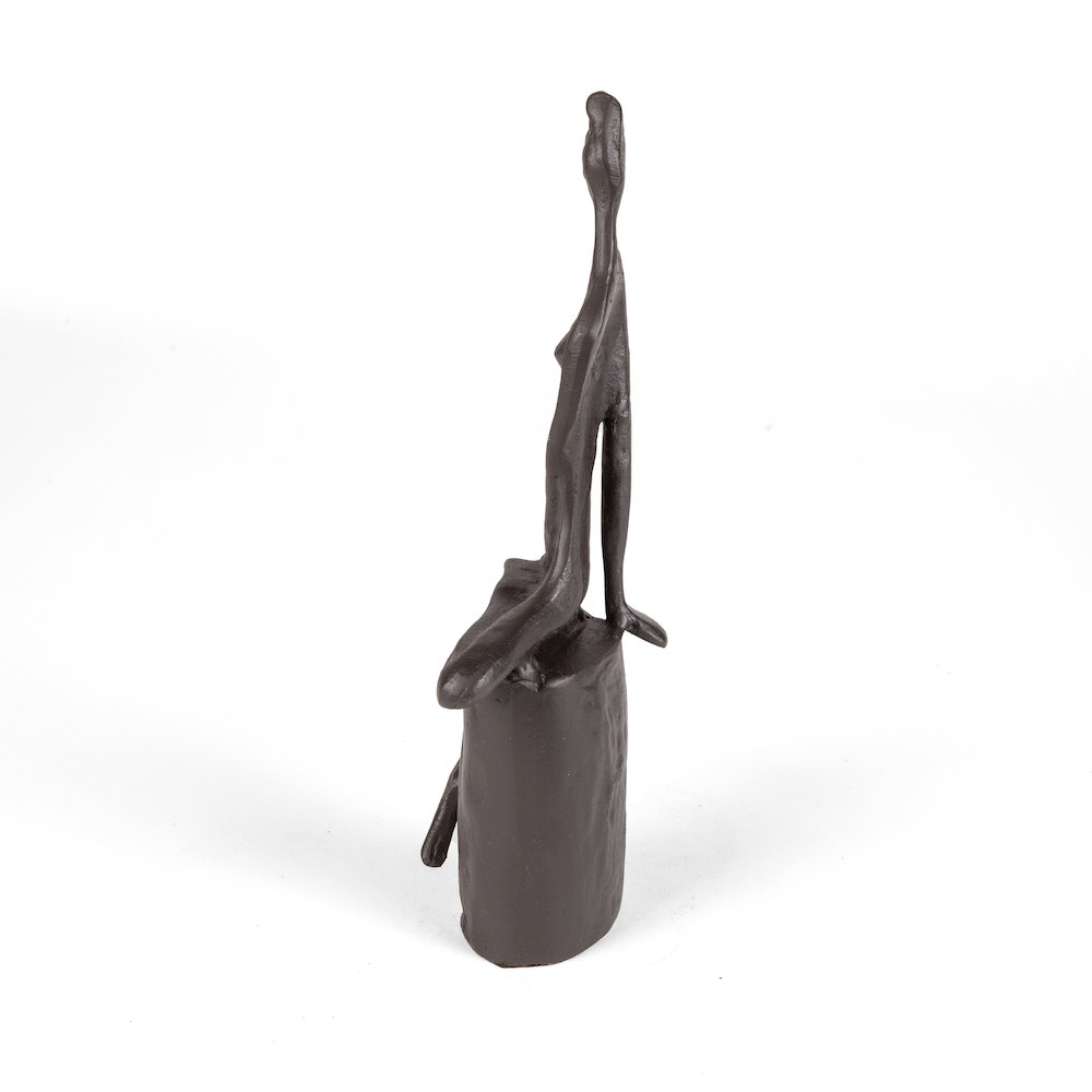 Woman in Reflection Cast Iron Sculpture. Picture 6